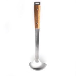 Concha Com Cabo de Madeira Acacia Fosco Inox Casa&ideia