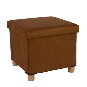 Puff Organizador com Pés 38x38cm Comfy Marrom Diagonal