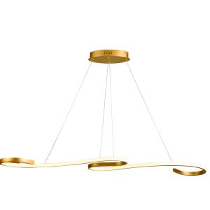 Pendente Metalico 3000k 30w Milão Ouro Escovado Bivolt Taschibra