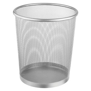 Lixeira Metal Redonda Office Line Prata 8,5L Ø 23x260cm