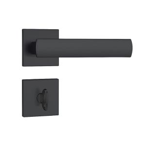 Fechadura Roseta Quadrada Preto Fosco Banheiro 40mm Stam