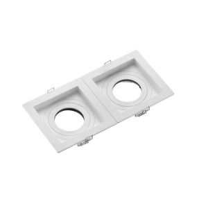 Spot Embutir Quadrado Recuado Branco 2 Lâmpadas Par20 Play Branco Bivolt Vitralux