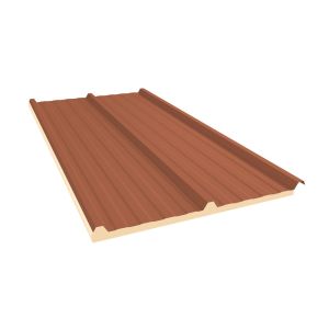 Telha Termica 1,00X3,45mx20mm Aço Terracota e Branco Neve Kingspan