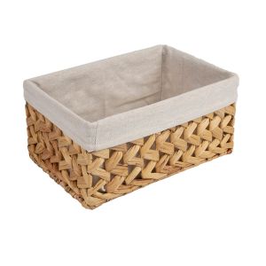 Cesta Decorativa Com Forro 30cm Natural Diagonal