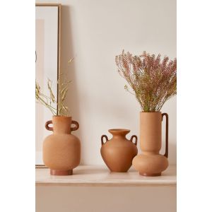 Vaso Cerâmico 23.5x15.5x10.5cm Marrom Mart Collection