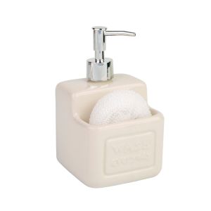 Porta Detergente Gres 10,3x10,5cm Branco Quadrado Casa&ideia