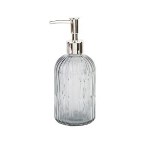 Saboneteira Liquida Texturik Vidro 410ml Fume Casa&ideia