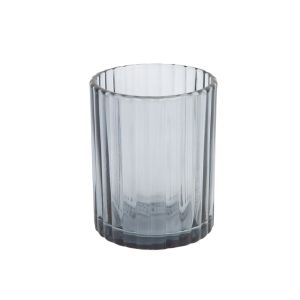 Porta Escova Dente Texturik Vidro 320ml Fume Casa&ideia