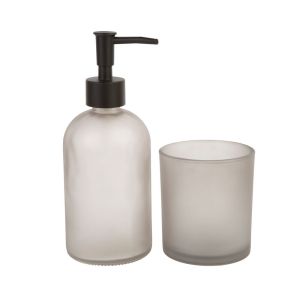Kit para Banheiro 2 Peças Vidro Fosco Cinza Casa&ideia