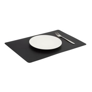 Jogo Americano Couro Sintético 30x45cm Preto Retangular Casa&ideia