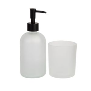 Kit Para Banheiro 2 Peças Vidro Fosco Ambar Casa&ideia
