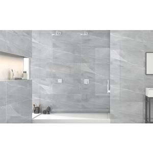 Piso Cerâmico Pr40261 Cinza Claro Retificado Polido 40x75 Ilhabella