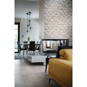 Porcelanato Cement Blend Cinza Claro Retificado Acetinado 61x61 Realce