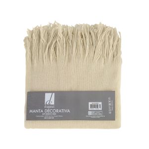 Manta Sofá 1,30m x 1,80m Soft Bege/branco Diagonal