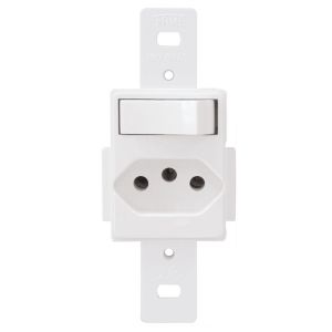 Tomada 2 Seções S/esp 10a Blanc Branco Brilhante 250v Fame