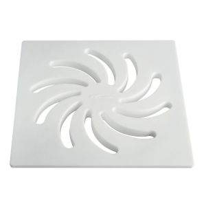 Grelha para Caixa Sifonada 100mm Vortice Pe Branco Quadrado Amanco