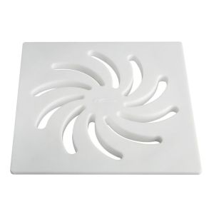 Grelha para Caixa Sifonada 150mm Vortice Pe Branco Quadrado Amanco