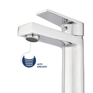 Torneira Misturador Monocomando para Banheiro de Mesa Bica Baixa 1/2" Livo Cromado Addra