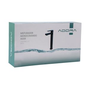 Torneira Misturador Monocomando para Banheiro de Mesa Bica Alta 1/2" Livo Preto Addra