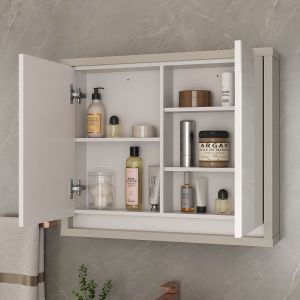 Espelheira para Banheiro MDF/MDP Lorena Alice Nude 72cm C-Linea