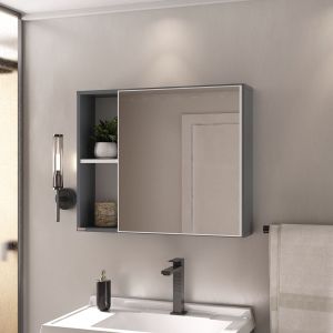 Espelheira para Banheiro MDF/MDP Stillo Chumbo 56cm C-Linea