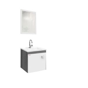 Kit Gabinete para Banheiro MDF/MDP Uno Etna/Branco 40cm C-Linea