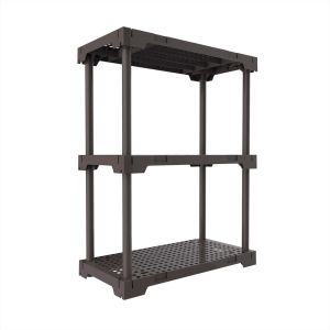 Estante Plastico Poly Eco Cinza 3 Prateleiras Grift
