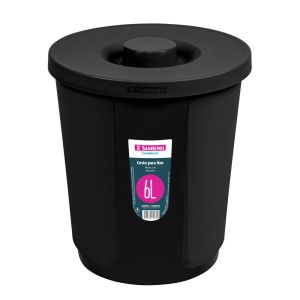 Lixeira Com Tampa 6l Black Sanremo