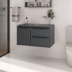 Gabinete para Banheiro MDF/MDP Cecilia Chumbo 78cm C-Linea