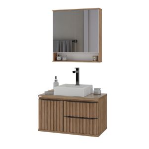 Gabinete para Banheiro MDF/MDP Cecilia Nogal 78cm C-Linea