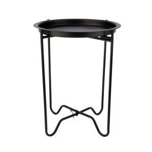 Mesa Lateral 40cm x 44cm Dobravel Metal Preto Casa&Ideia