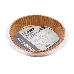 Forma Papel Descartável 25 Peças Para Air Fryer Marrom Redonda Casa&ideia