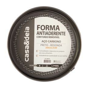 Forma Redonda Com Fundo Antiaderente Removivel Preto 28cm Casa&ideia