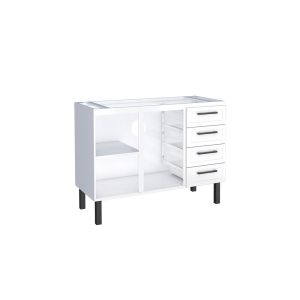 Balcão Cozinha 1,20m Juno Aço Branco Cozimax
