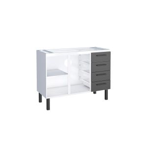 Balcão Cozinha 1,20m Juno Aço Preto Cozimax