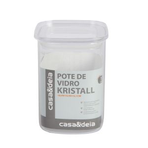 Pote Vidro 1l Kristall Transparente Com Tampa Casa&ideia