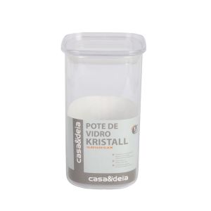 Pote Vidro 1,5l Kristall Transparente Com Tampa Casa&ideia