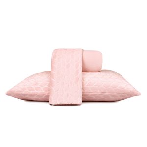 Jogo de Cama Casal 3 Peças Texturizado Rosa Microfibra Atlântica