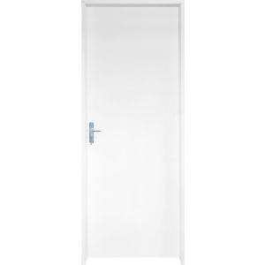 Kit Porta de Abrir Madeira HDF Sem Vista Branca 2,13m x 90cm x 14cm Direita Esquerda Grantok