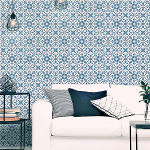 Tozzeto Hidráulico Português Azul Retificado Acetinado 20x20 Gabriella