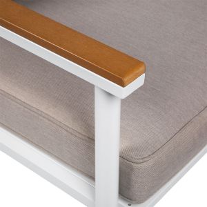 Conjunto para Jardim Canas Mesa e Poltronas Bege Alumínio 3 Peças Fascino