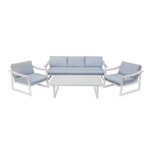 Conjunto de Jardim Alumínio 4 Peças Siena Cinza Fascino
