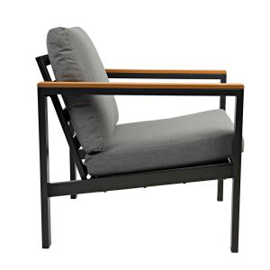 Conjunto de Jardim Mesa e Sofás Aluminio 4 Peças Madrid Cinza Fascino