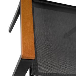 Cadeira Madrid Textilene Cinza Alumínio Preto Fascino