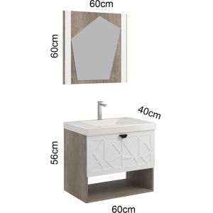 Gabinete para Banheiro MDF/MDP com Tampo Davos 60cm C-Linea