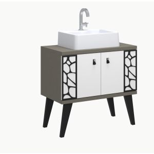Gabinete para Banheiro com Cuba Baden Branco/linen C-Linea