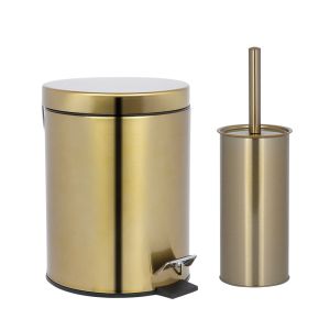 Lixeira com Pedal 5l Gold Dourado Casa&Ideia