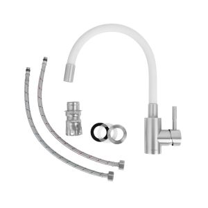 Torneira Misturador Monocomando para Cozinha de Mesa Bica Alta 1/2" Fluir Flex Branco Addra