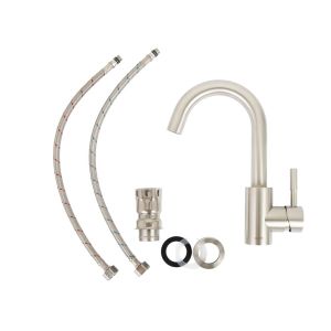 Torneira Misturador Monocomando para Cozinha de Mesa Bica Baixa 1/2" Leia Aço Inox Addra