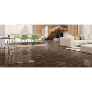 Piso Cerâmico Marmo Brown Marrom Retificado Polido 82x82 Ilhabella